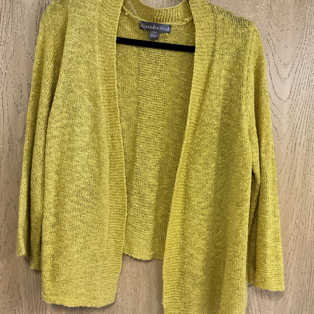 Mustard Open-Front Cardigan